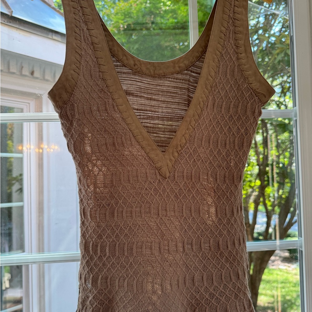Gimmicks brown detailed tank top size Large